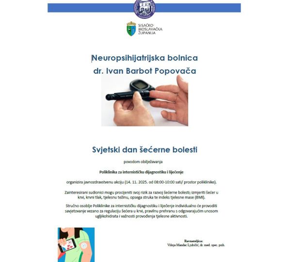 Poziv na obilježavanje Svjetskog dana šećerne bolesti